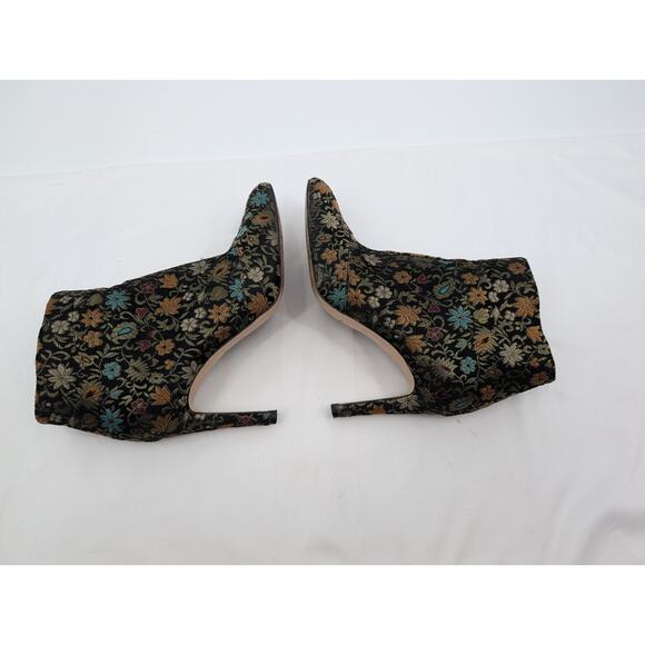 Sam Edelman Olette Black Floral Brocade Tapestry Ankle Boots 6 Art to Wear Boho - Picture 6 of 9